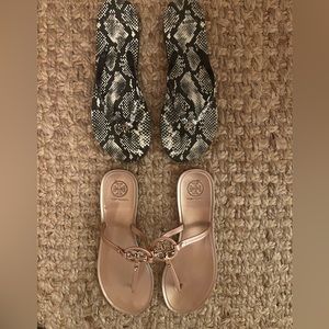 Two pairs of Tory Burch sandals- listing is for both pairs